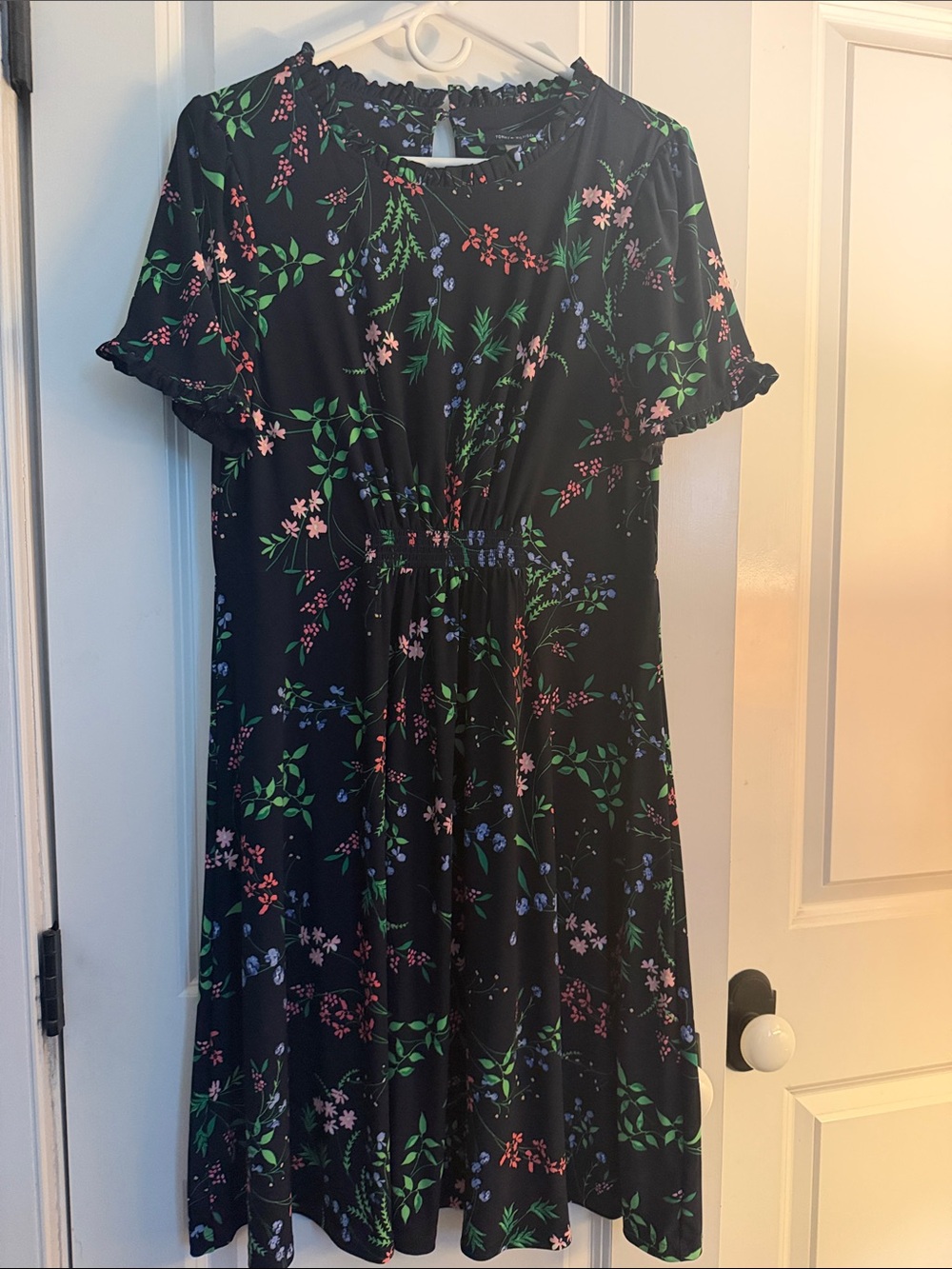 Tommy Hilfiger Black Floral Short-Sleeve Dress